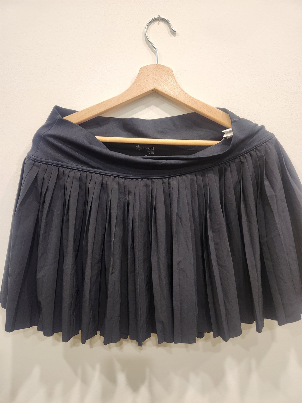 offline by aerie Black Pleated Skater Skirt